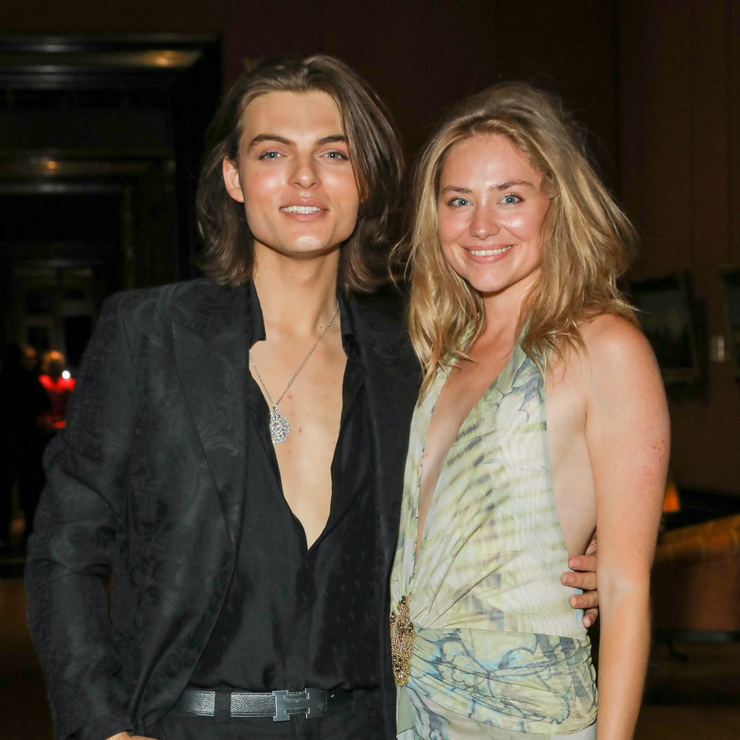 Elizabeth Hurley's lookalike son steps out with friend who bears striking resemblance to his mom