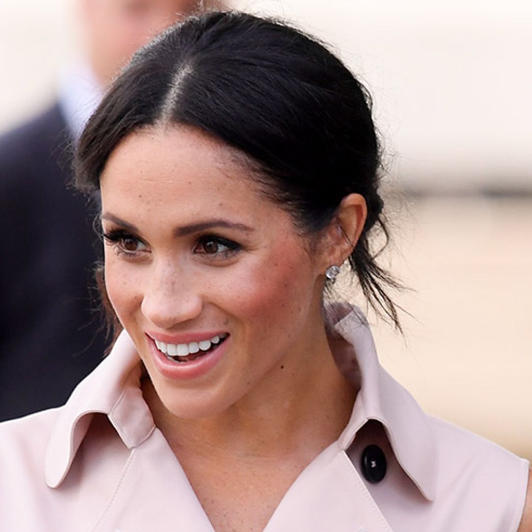 Meghan Markle looks sensational on the Southbank in pink House of Nonie coat dress