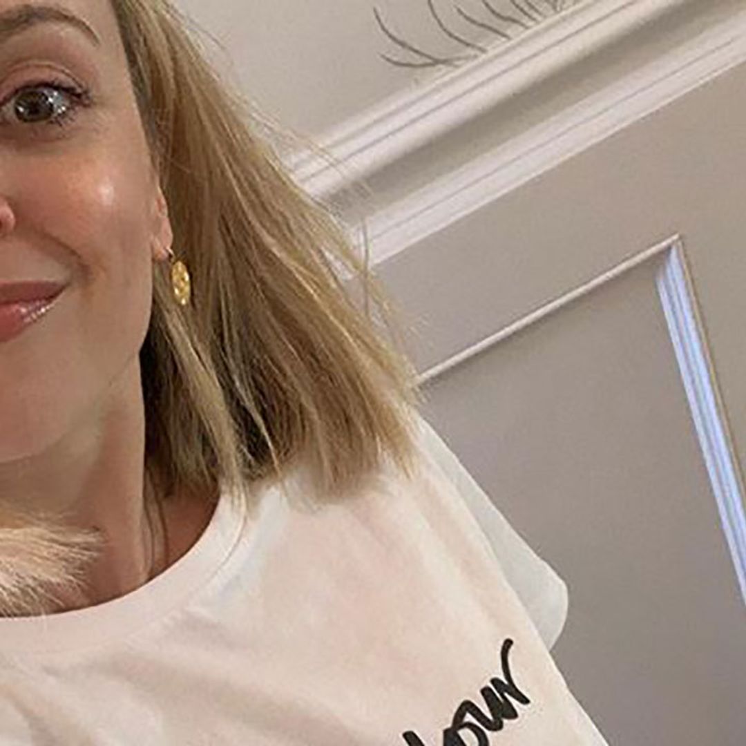 Fearne Cotton wears a very hip outfit consisting of a white top