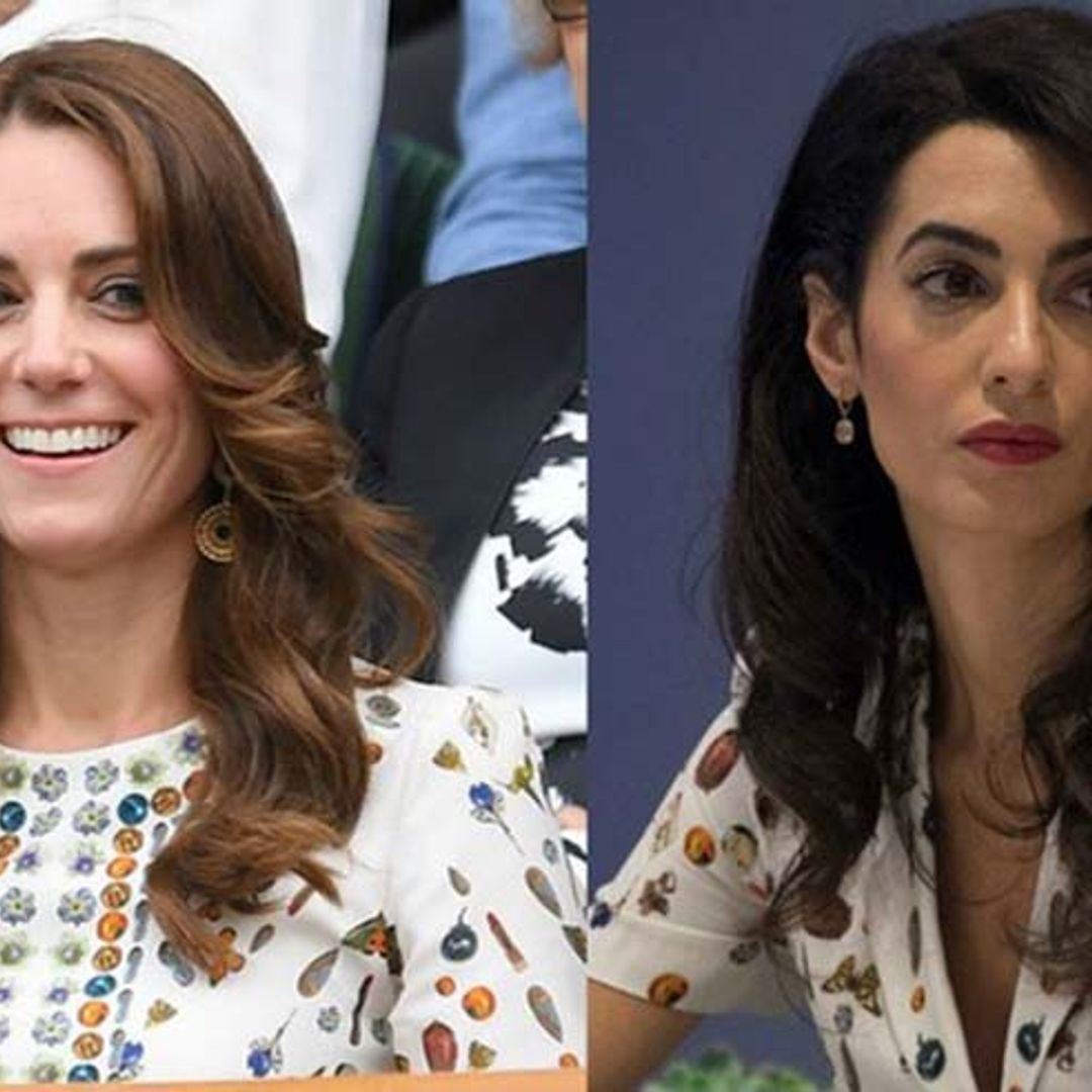 Amal Clooney wears Kate patterned dress during UN visit