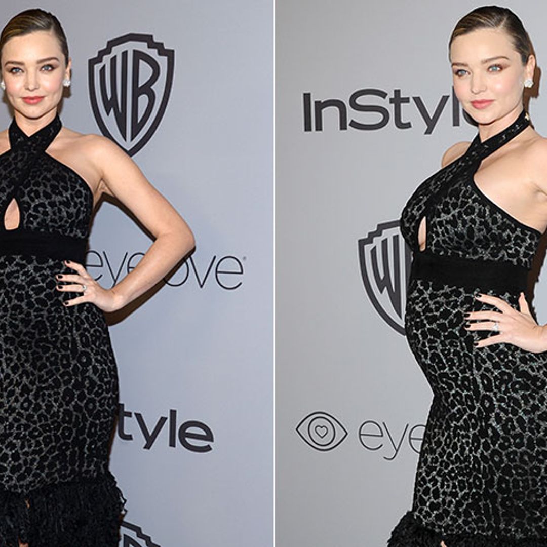 Miranda Kerr debuts baby bump at Golden Globes afterparty