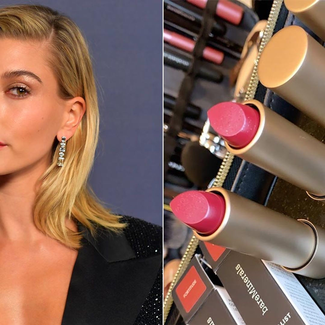 Hailey Bieber gives a sneak peek of a new beauty product at the Golden Globes after-party