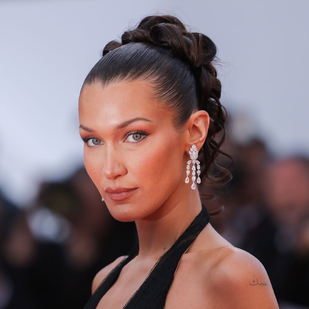 Bella Hadid debuts a daring new fringe whilst dripping in diamonds