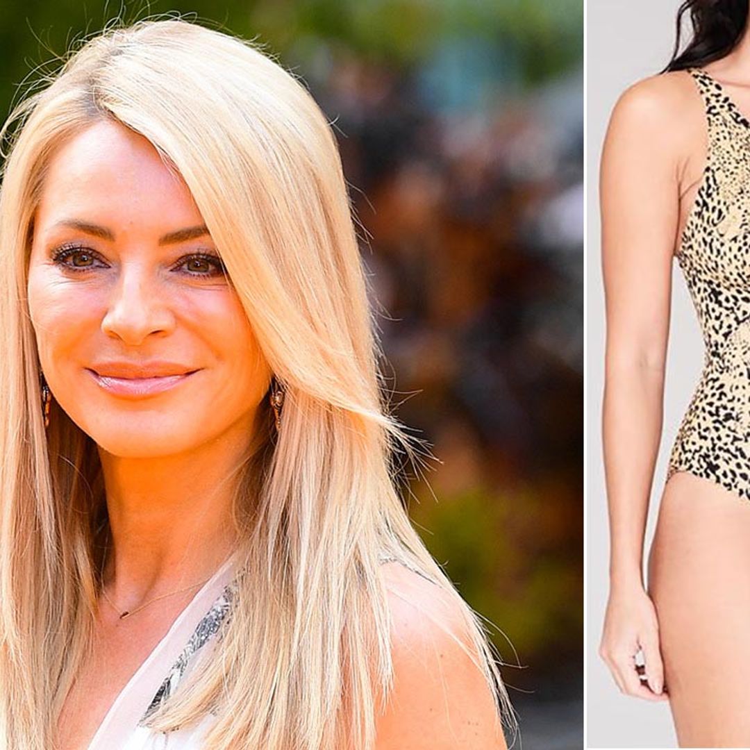 Tess Daly stuns in plunging animal print swimsuit - and it's £25 in the sale