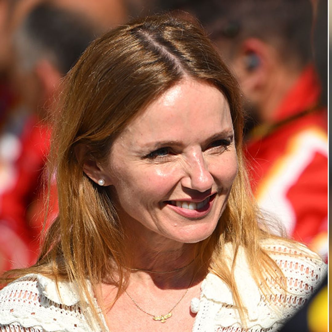 Geri Halliwell-Horner is all smiles as she supports Christian