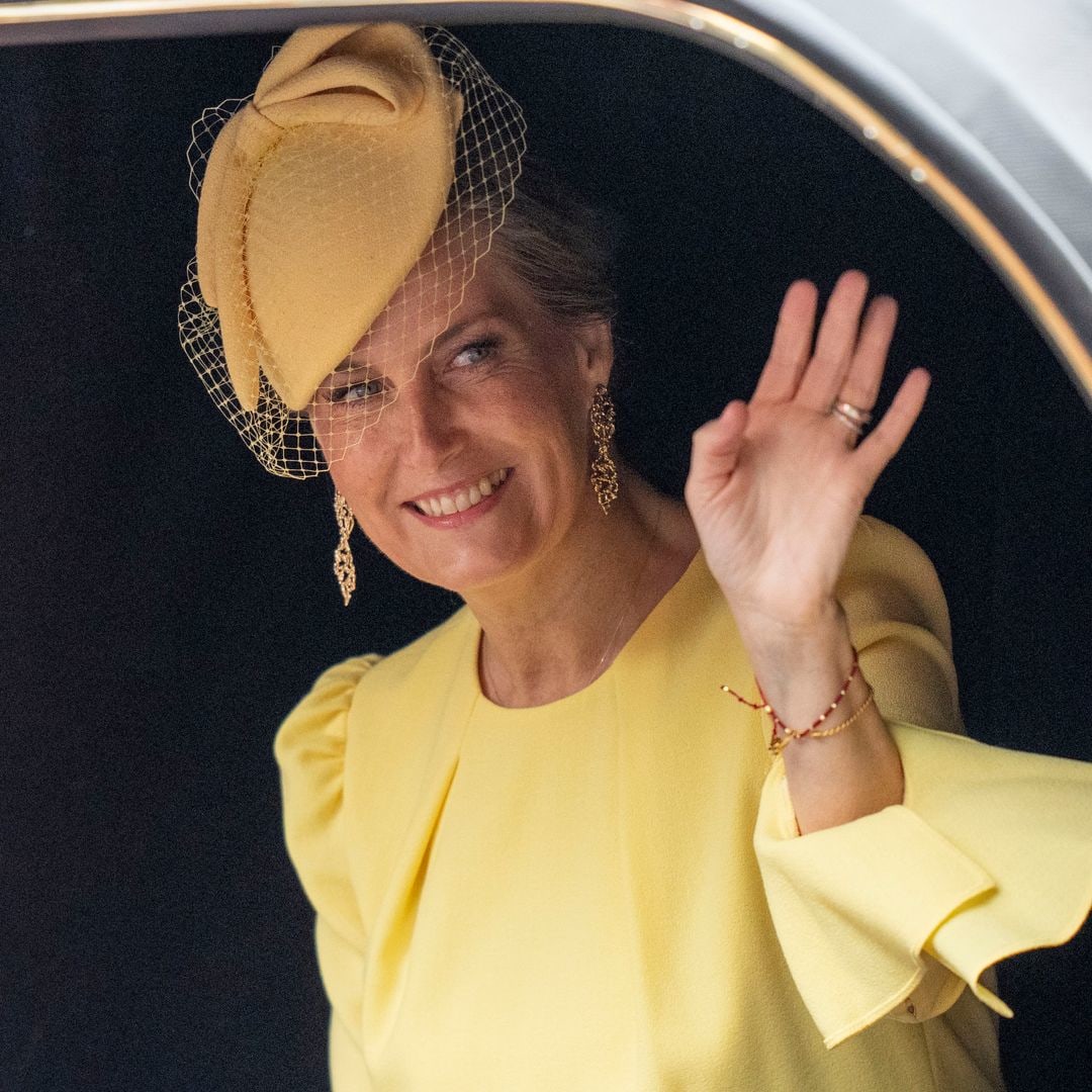 Duchess Sophie is a ray of sunshine in breathtaking cinched dress