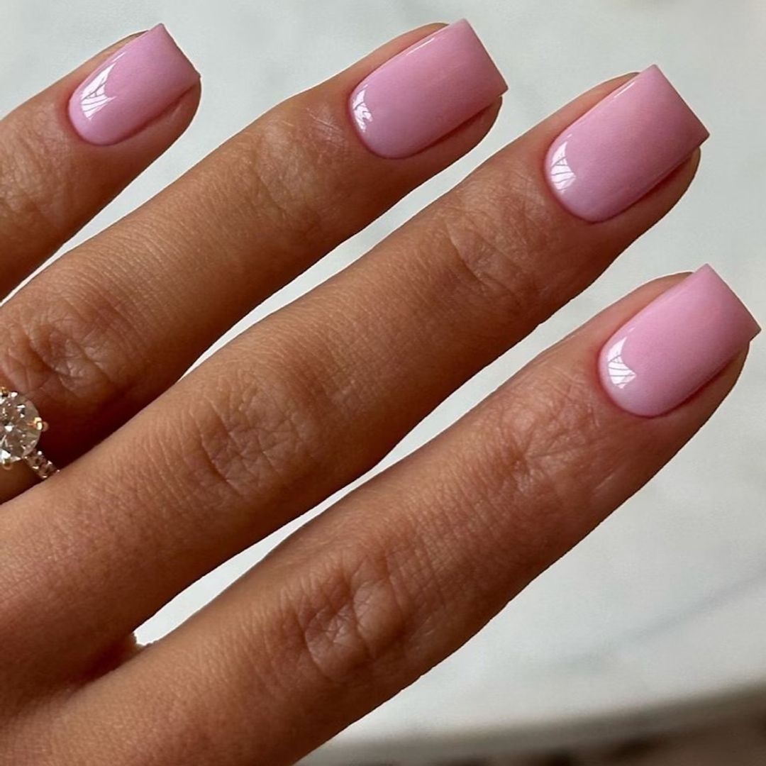 pastel pink grandmacore manicure nails