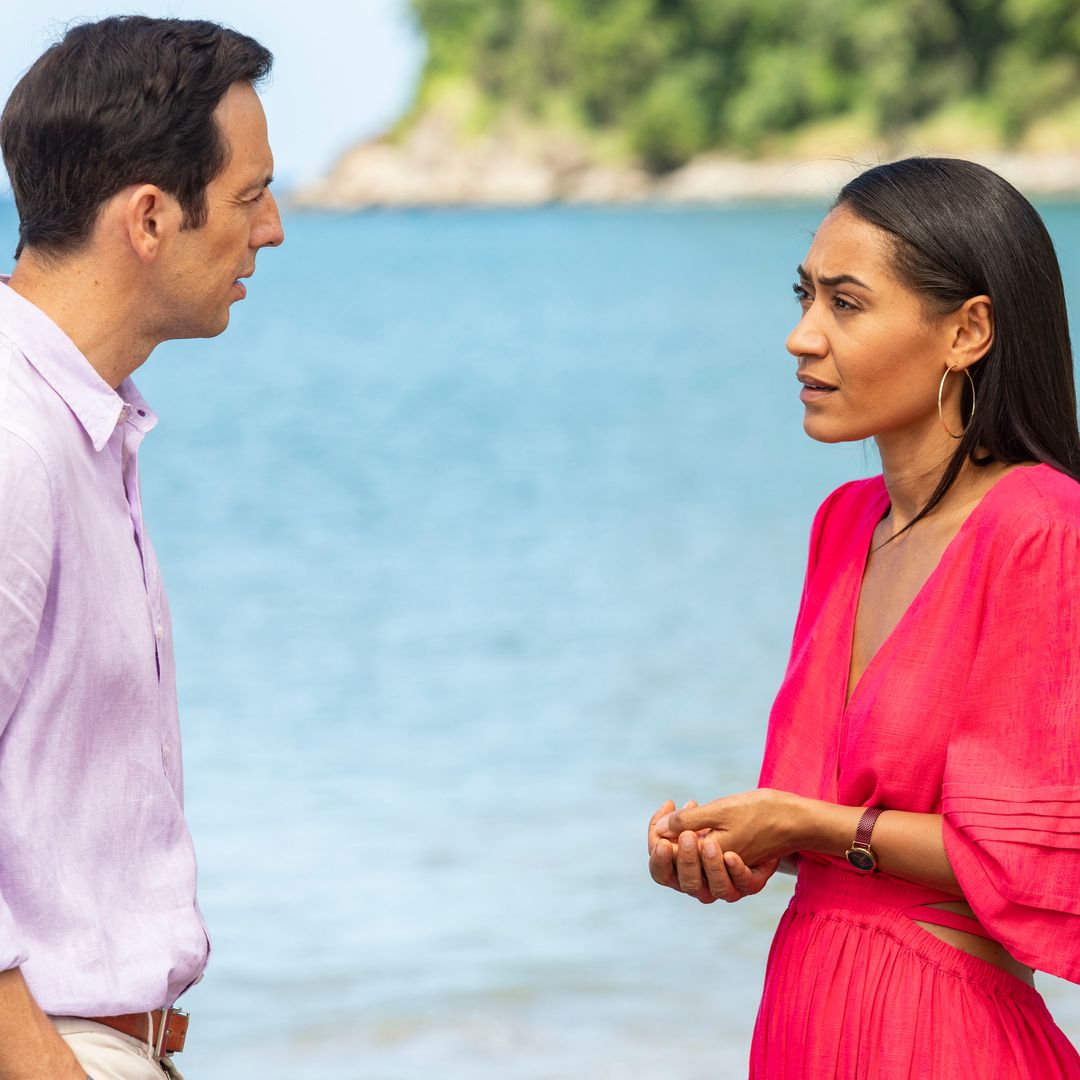 Death in Paradise series 13 finale spoiler photos tease tense Neville and Florence moment