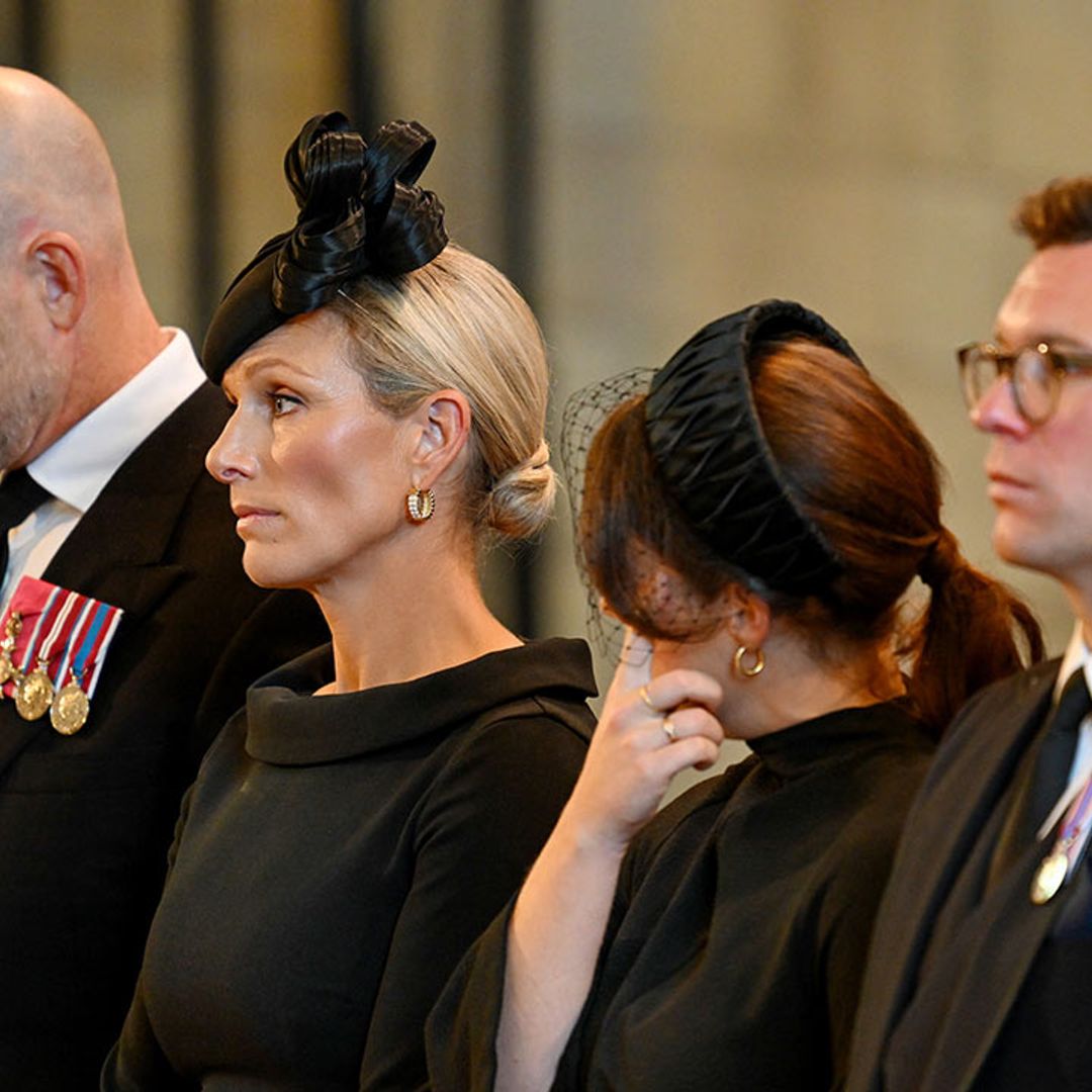 Princess Eugenie wipes away tears after royal family's solemn public procession