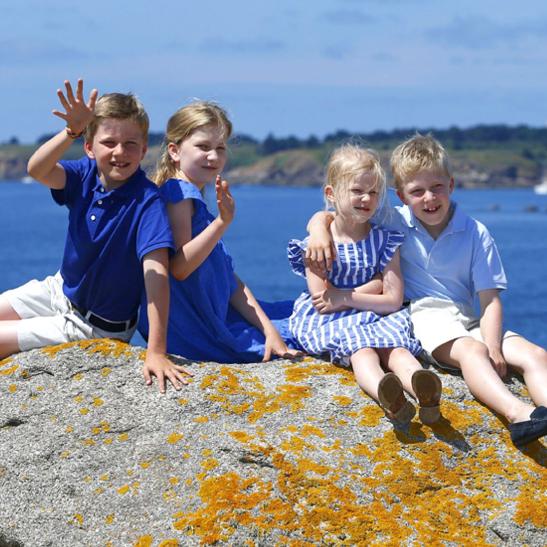 King Philippe and Queen Mathilde take their children on idyllic French holiday