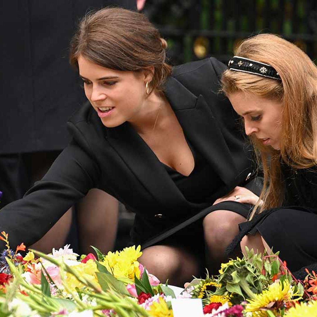 Princess Beatrice and Princess Eugenie seen holding hands in first moving photo since Queen Elizabeth II's death