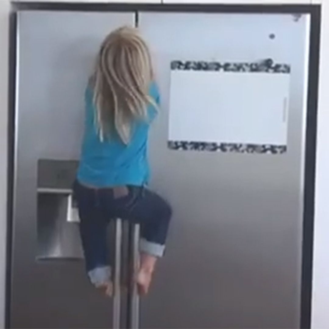 WATCH: Chris Hemsworth and Elsa's son has found the snack cupboard!