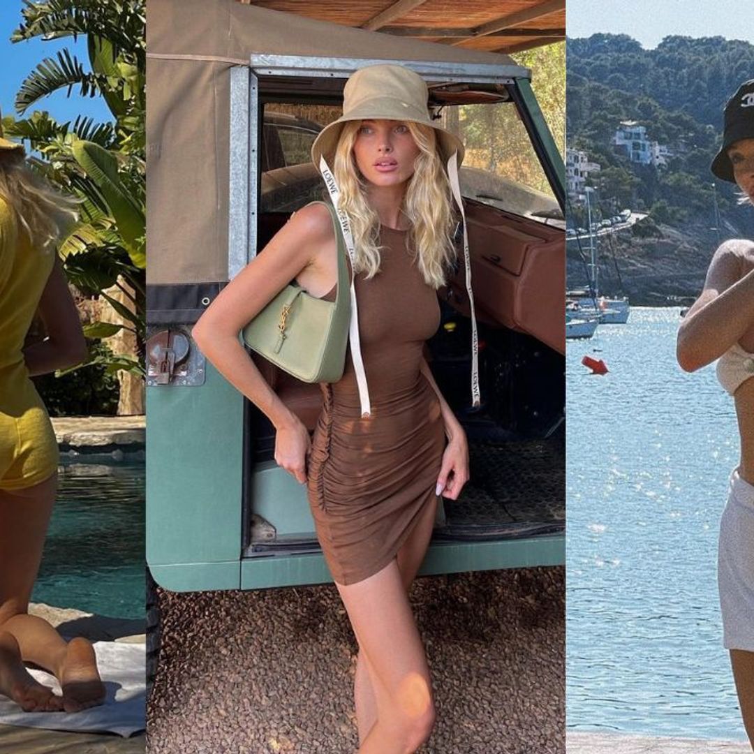 Elsa Hosk's holiday wardrobe made us revisit our bucket hat obsession