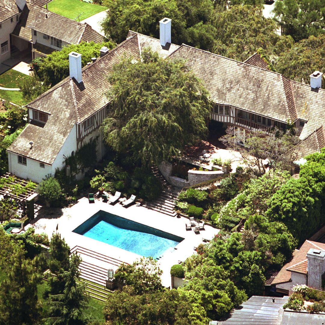 The house of actor Brad Pitt and Jennifer Aniston as seen from the air June 18, 2001 in Malibu, CA.
