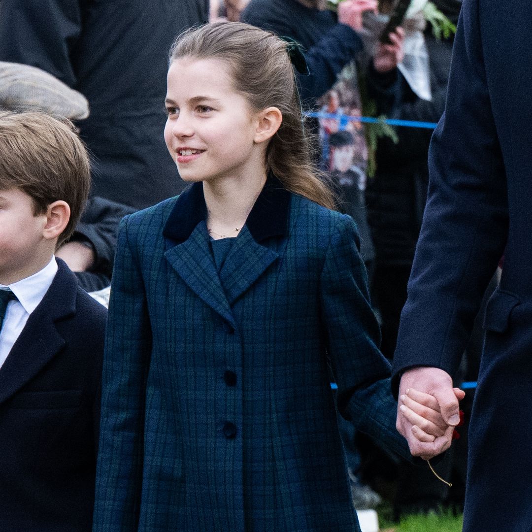 Watch Princess Charlotte's reaction as she is told 'you're gorgeous' during Christmas outing