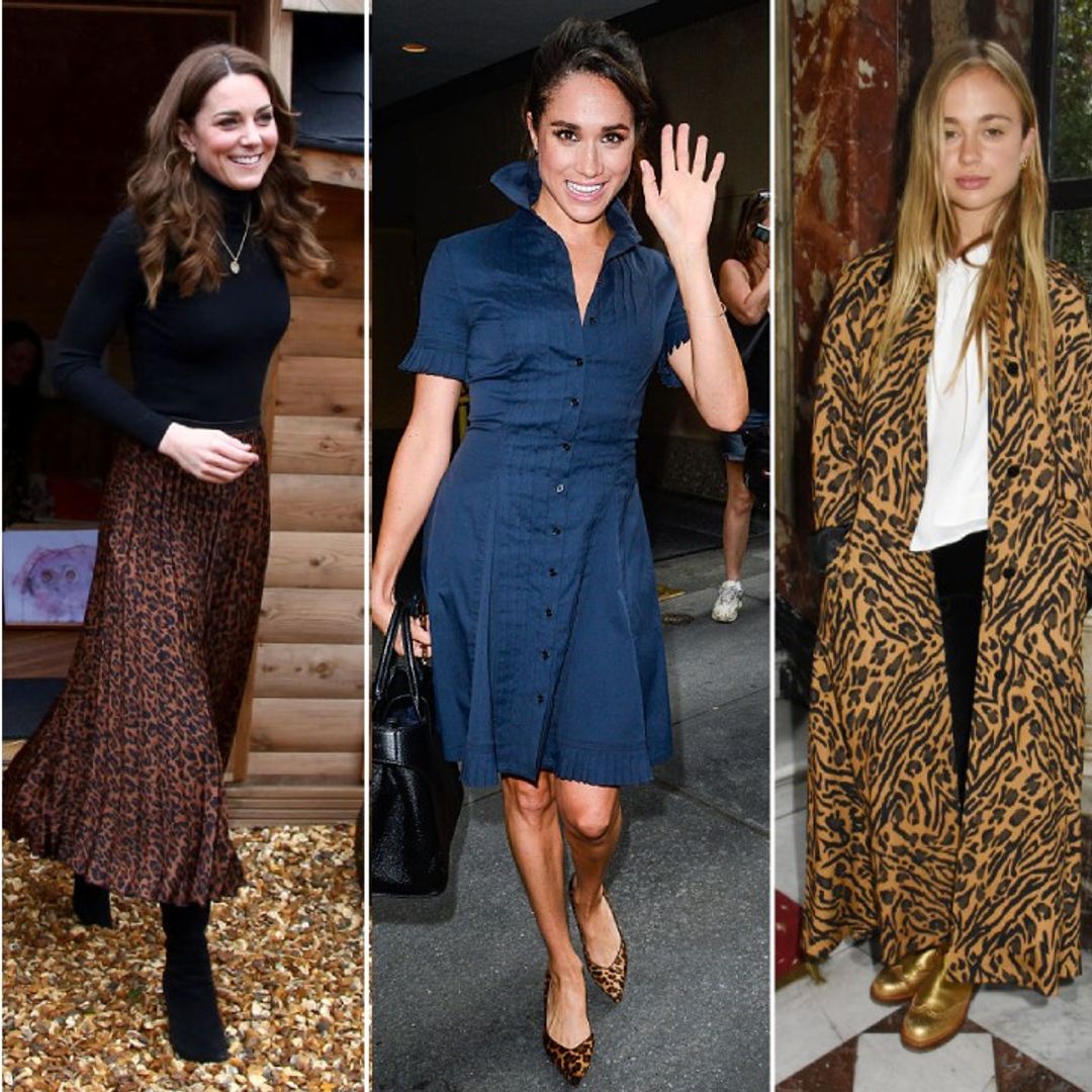 Royal ladies wearing chic leopard print outfits! From the Queen to Meghan Markle