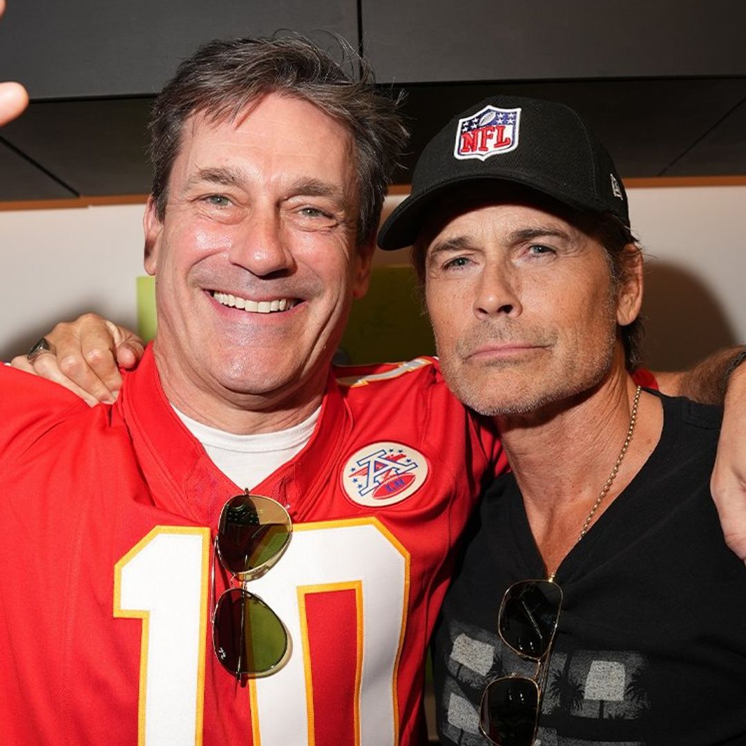 Rob Lowe and Jon Hamm at Super Bowl LIX at Caesars Superdome