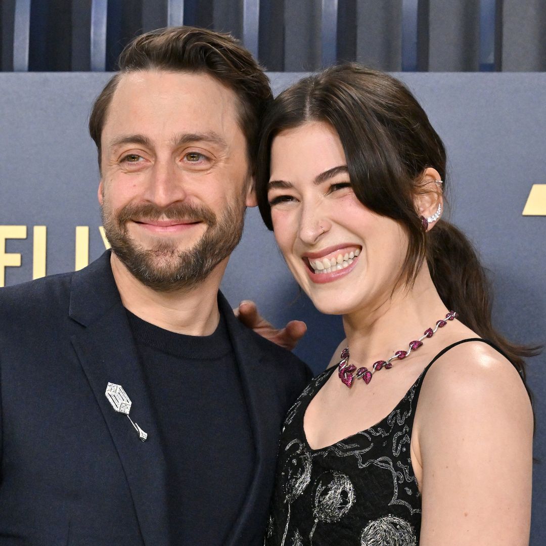 Kieran Culkin's two kids are total mini-mes in rare snap with wife Jazz