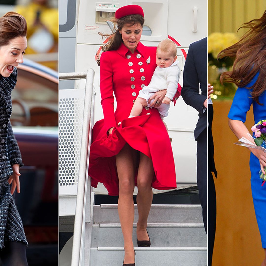 Kate Middleton narrowly avoids 'Marilyn Monroe moment' - watch | HELLO!