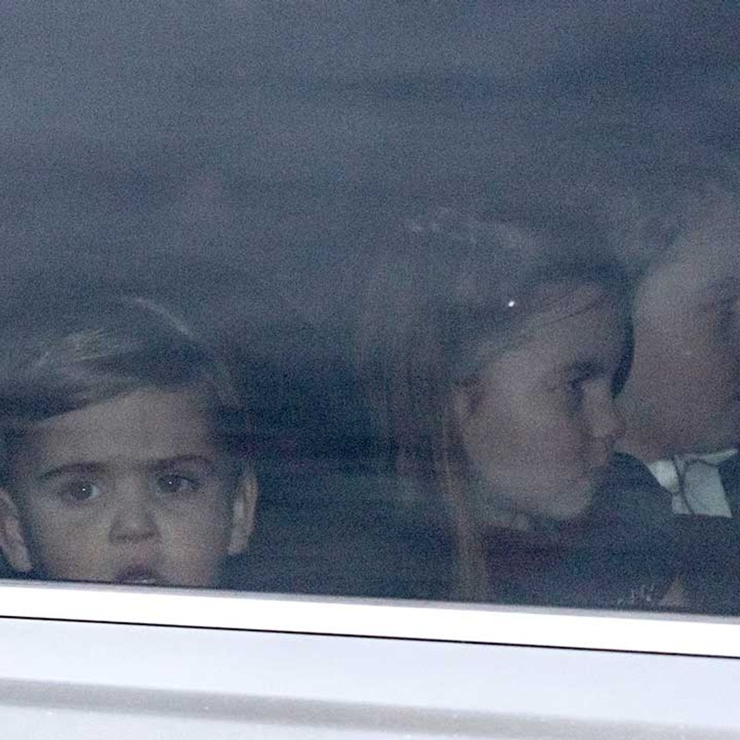 Prince George, Princess Charlotte and Prince Louis spotted leaving the Queen's Christmas lunch