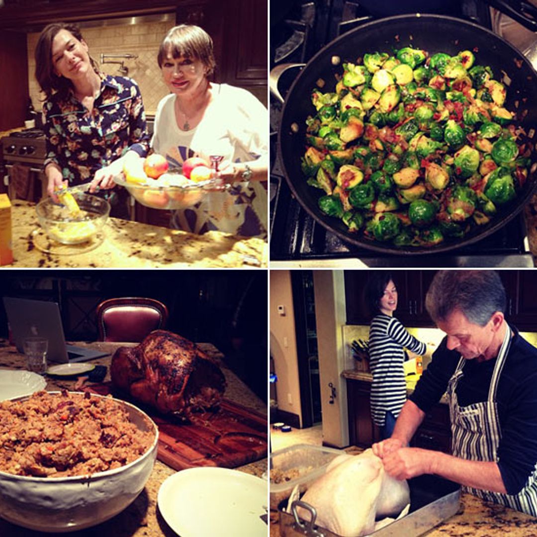 At home for Thanksgiving with Milla Jovovich and family