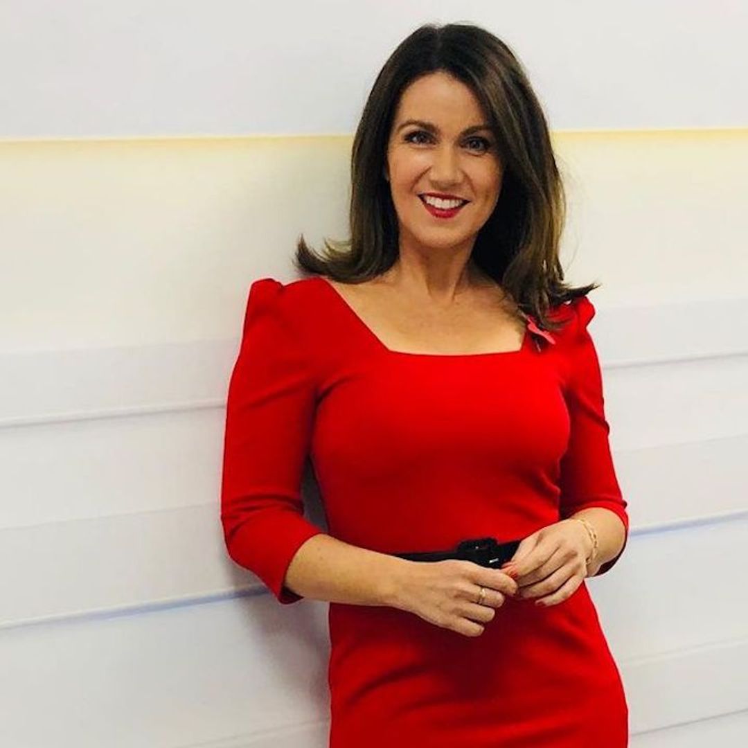 Susanna Reid is wrapped up like a Christmas present in her gorgeous red dress