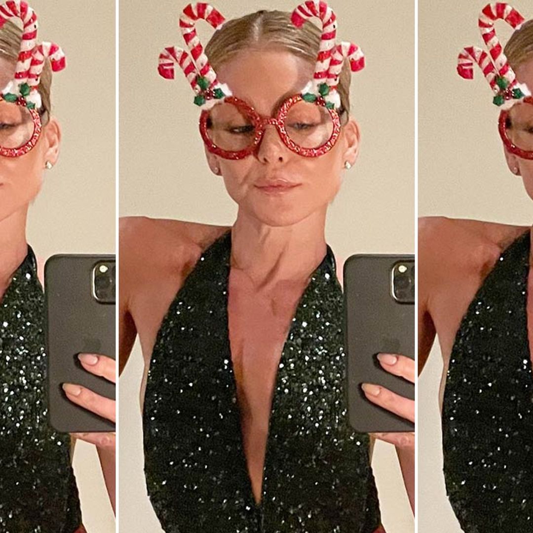 Kelly Ripa displays toned figure in plunging sparkly top – and fans react