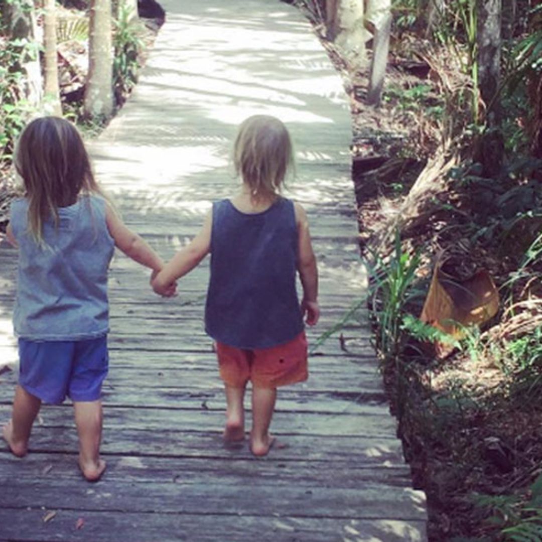 Chris Hemsworth shares sweet snapshot of son in protective brother mode