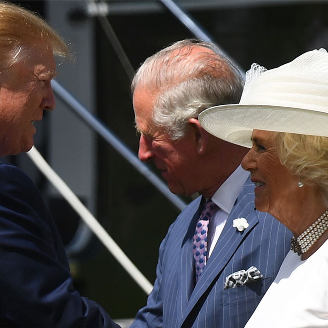 The Duchess of Cornwall dresses to impress as she has tea with Donald Trump