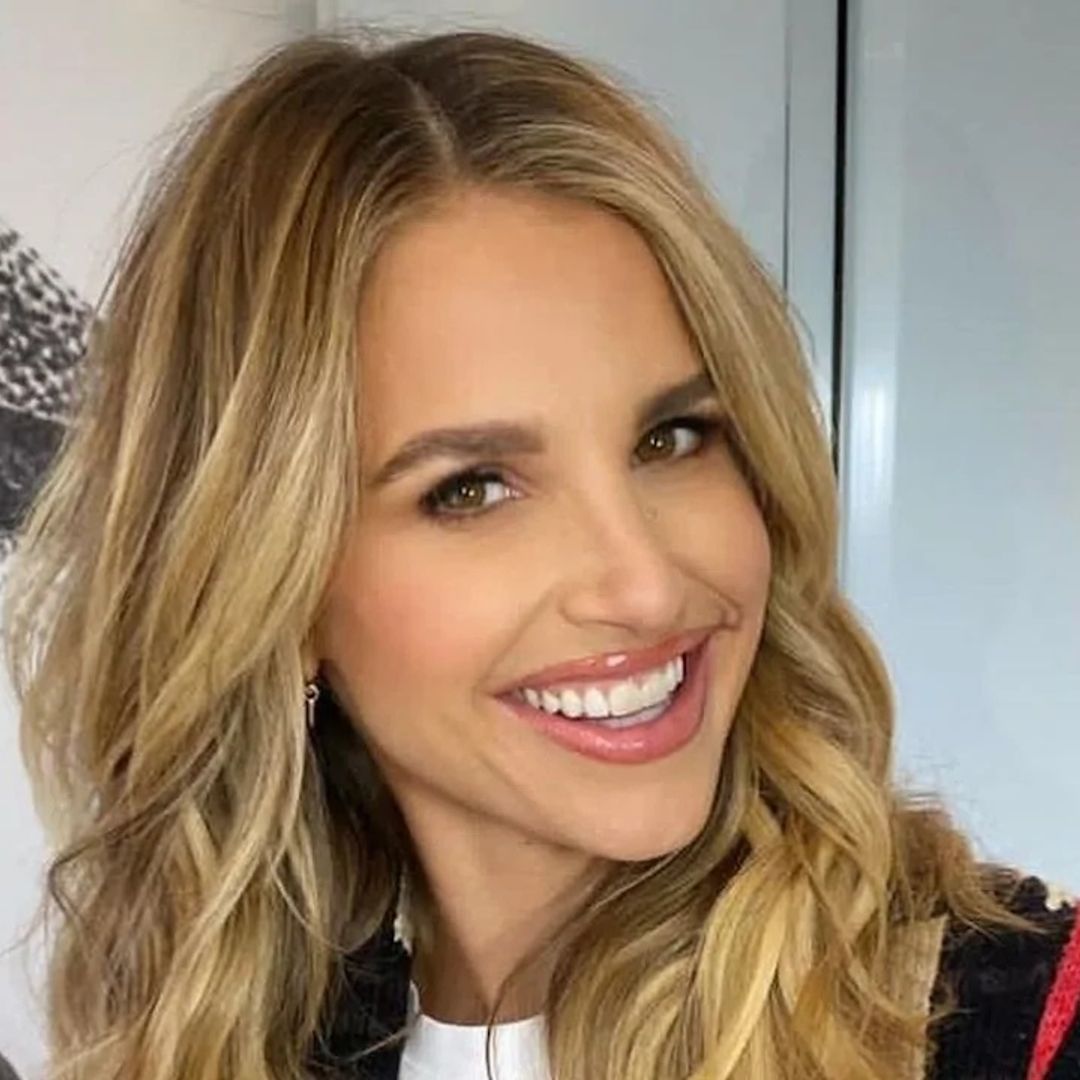 Vogue Williams looks too chic for words in her vinyl leather trousers