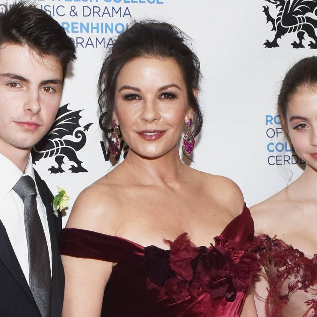 Catherine Zeta-Jones' children Dylan and Carys steal the show in adorable family photo