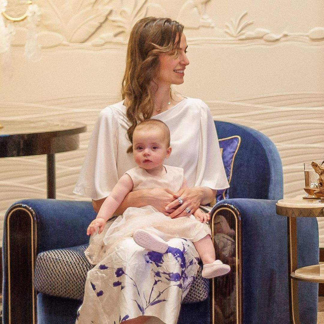 Princess Rajwa's baby is the cutest football fan in new video