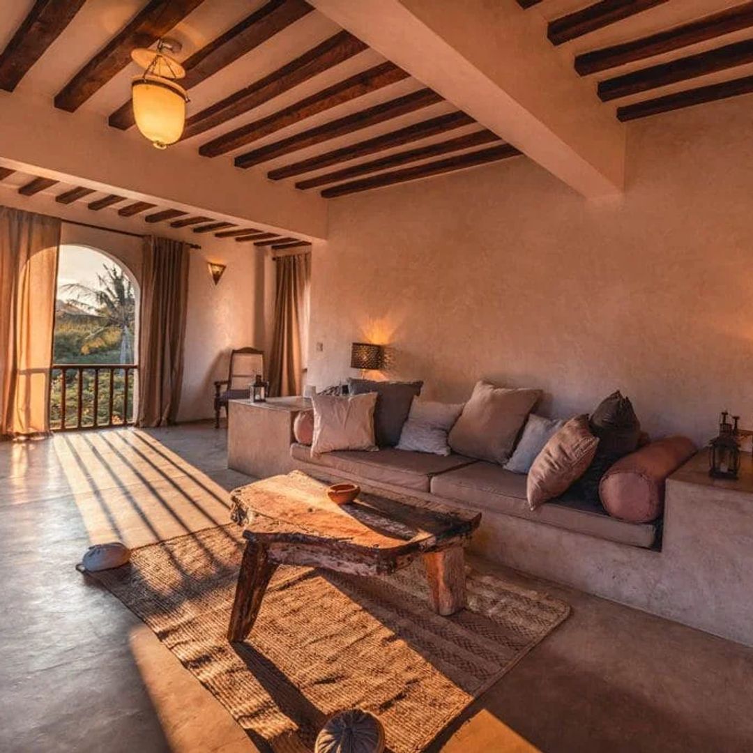 living room in luxury villa in Lamu 