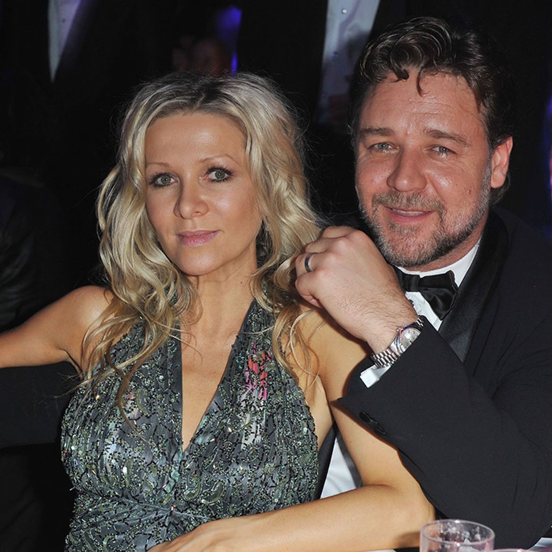 Russell Crowe's two children star in very rare family photo