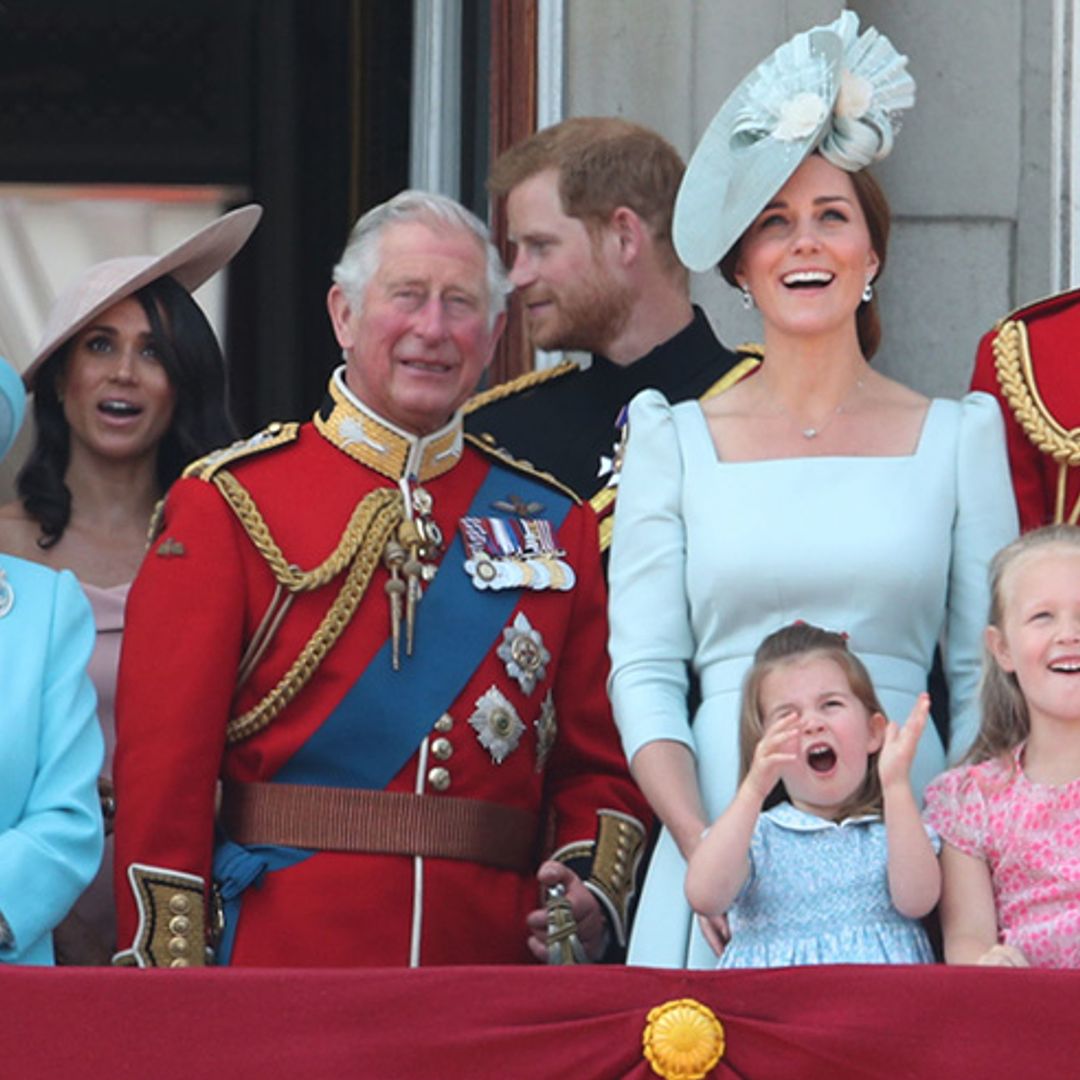 The co-ordinating Cambridges! Duchess Kate and Princess Charlotte look adorable in matching blue outfits for Trooping the Colour