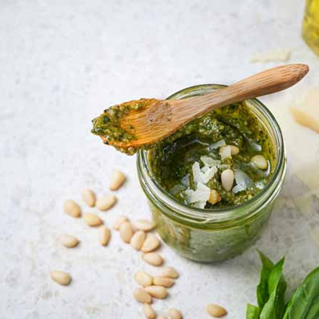 Griddled Aubergine and bean salad with pesto dressing