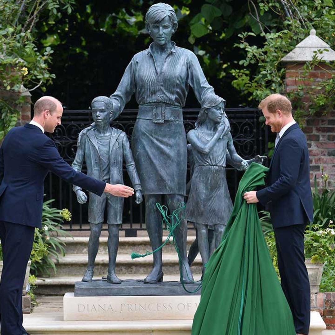 Prince William and Prince Harry's emotional tribute to Princess Diana at statue unveiling
