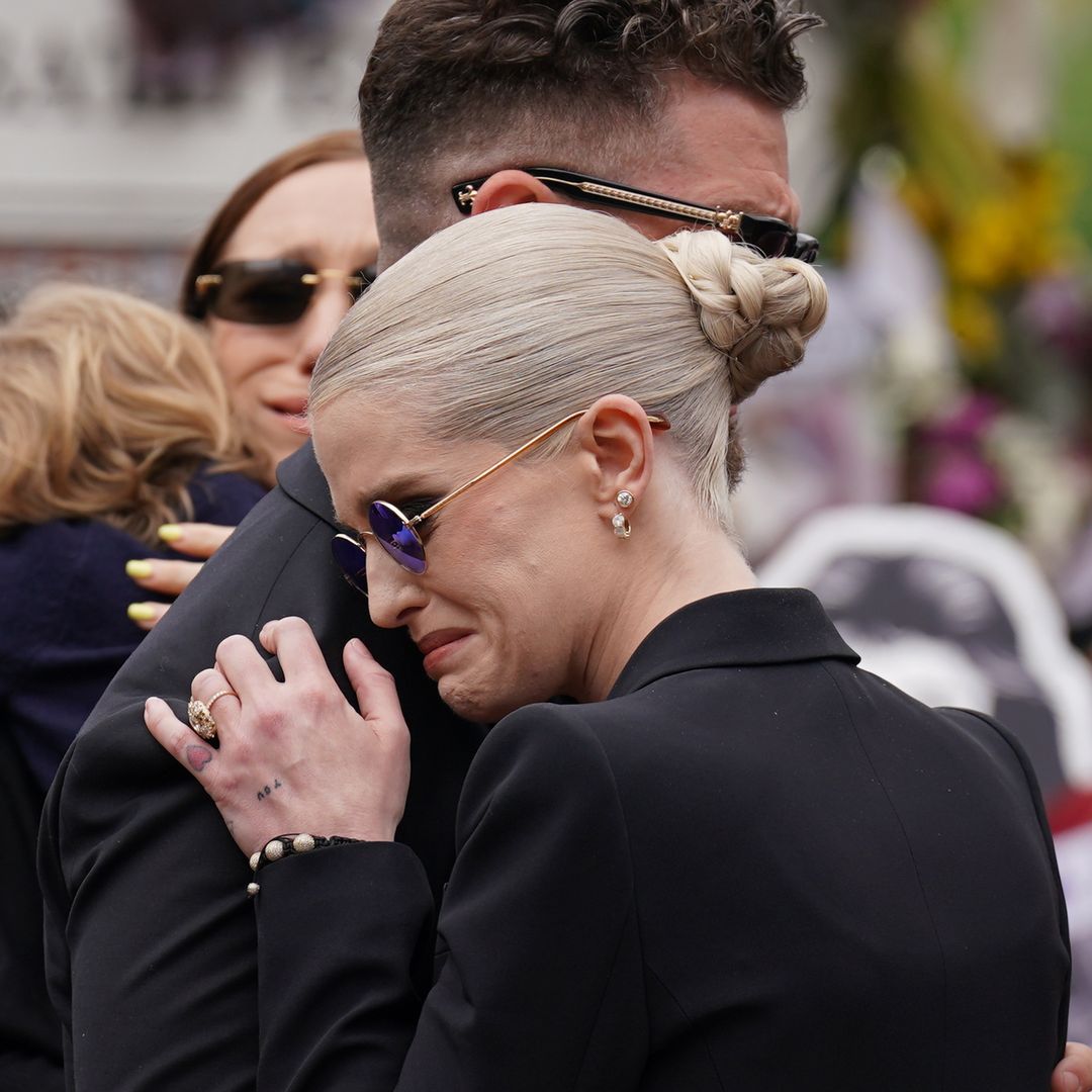 Emotional Kelly Osbourne fights back tears at dad Ozzy's funeral – heartbreaking photos