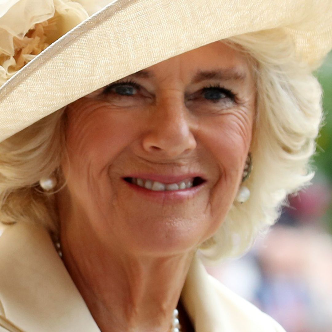 Duchess Camilla is the queen of Royal Ascot in matching dress and mask