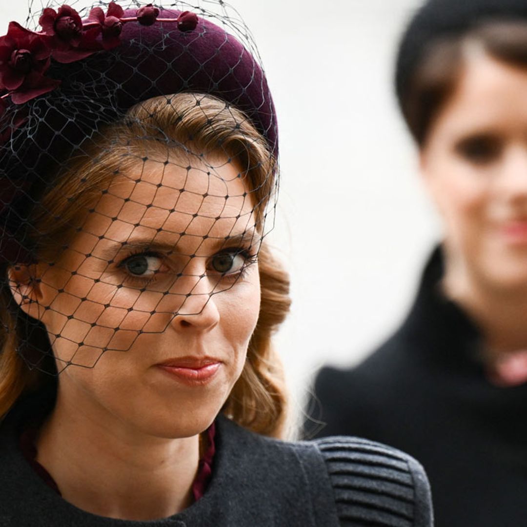 Princess Beatrice looks regal and radiant in fitted coat dress at Prince Philip's service