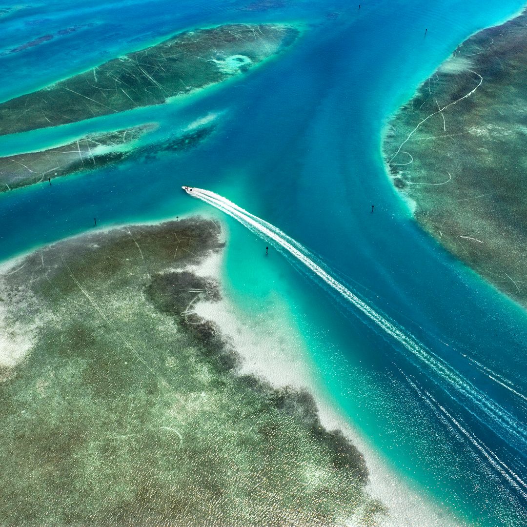 Aerial view of Upper Matecumbe Key, Florida Keys
