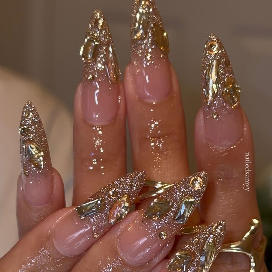 champagne shard nails 