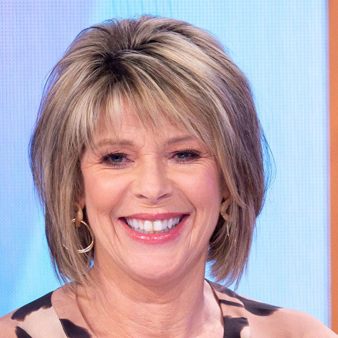 Ruth Langsford models skinny jeans and very unique accessories