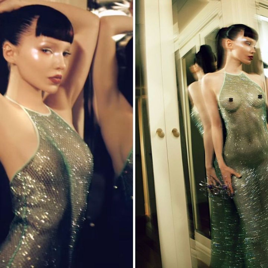 Dove Cameron keeps the 'naked dress' trend alive to announce her new single 'Bad Idea'