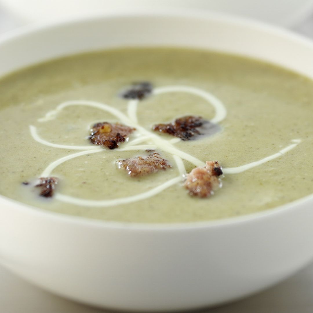 Cook this tasty soup with shamrock cheese croutons for St Patrick's Day