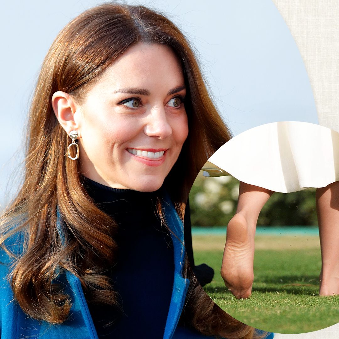 Princess Kate slips off her heels for rare barefoot moment