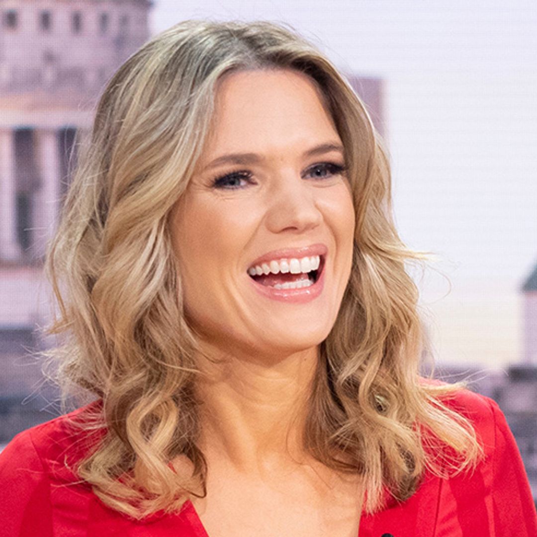 Charlotte Hawkins' red lace dress has wedding guest dressing written all over it
