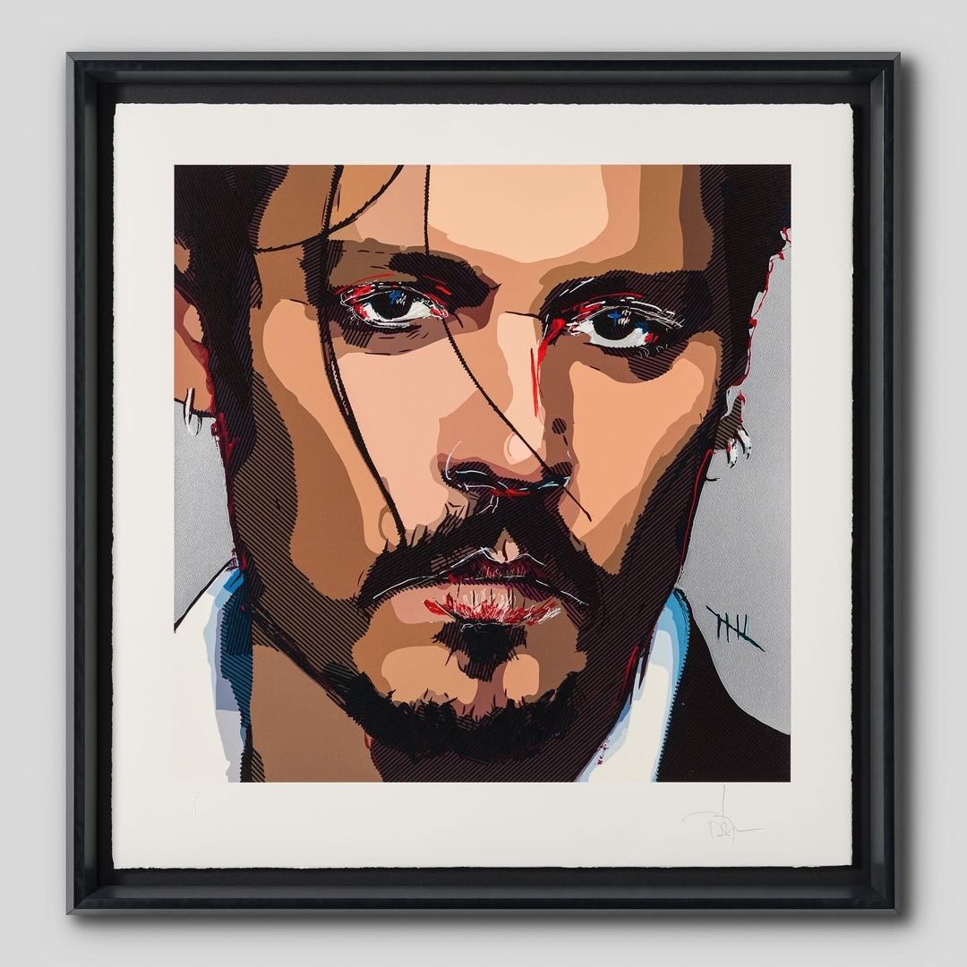 The limited edition signed lithograph of Johnny Depp