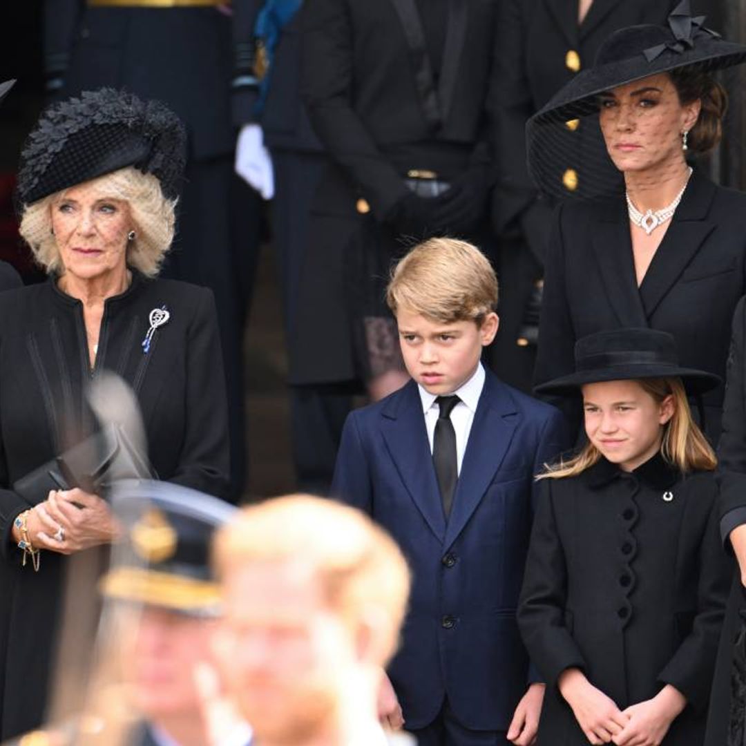 Prince Harry and Meghan Markle's most emotional moments with royal children during Queen's funeral - watch