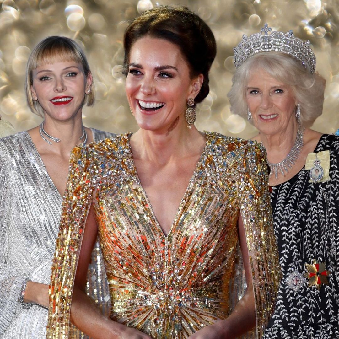 Glittering royals in festive sequins: Princess Kate, Duchess Sophie, Princess Charlene & Co's best sparkling outfits